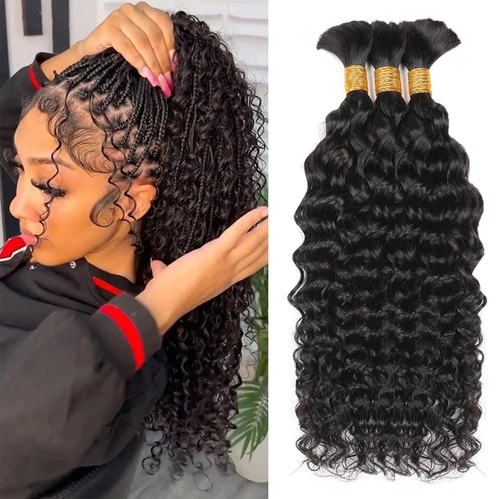 Water Wave Bulk Human Hair For Braiding - Capelli Umani Ondulati per Intrecciare, Capelli
