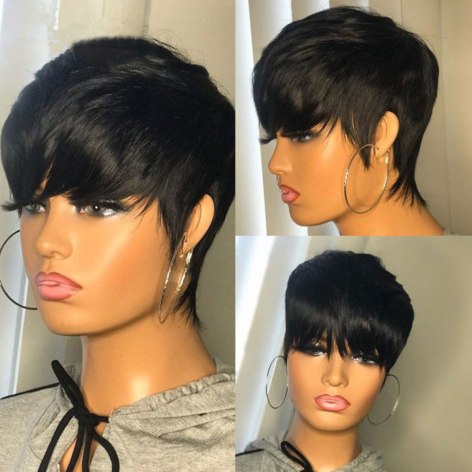 Short Pixie Cut Wig Human Hair Cheap - Parrucche corte in capelli umani, taglio