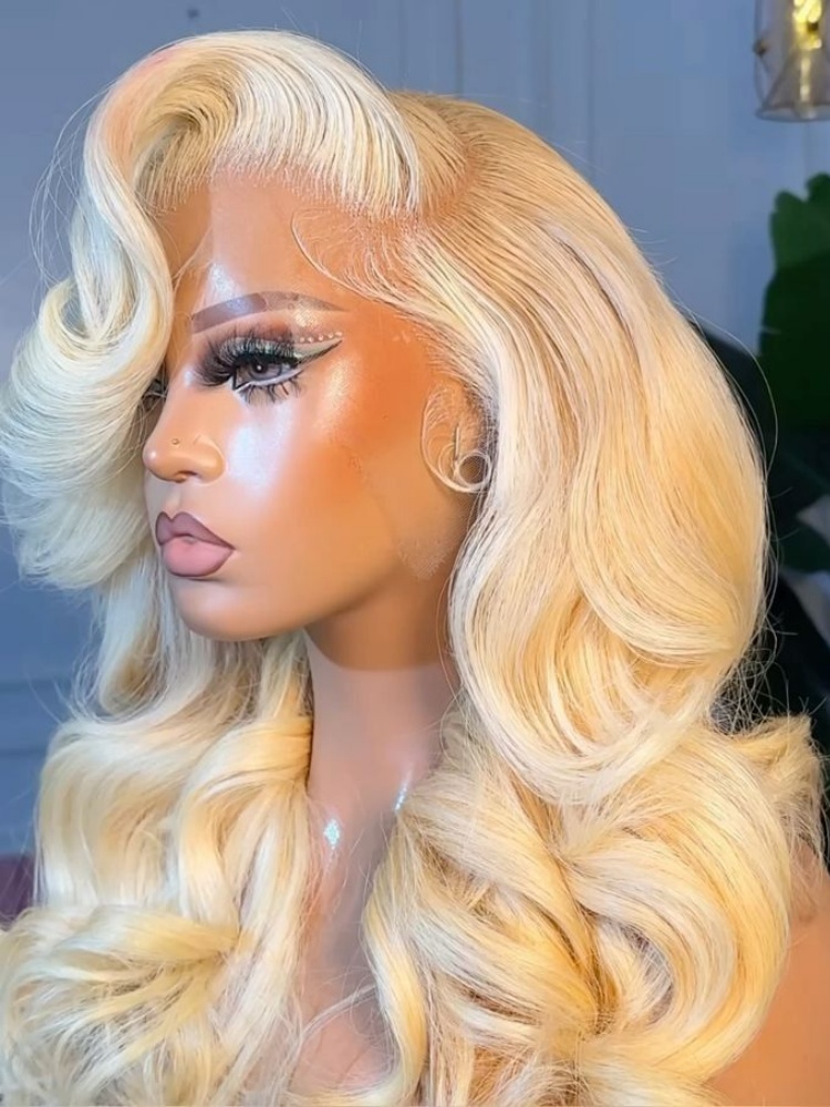 613 Blonde Body Wave Lace Front Wig - Parrucca per capelli umani biondo miele