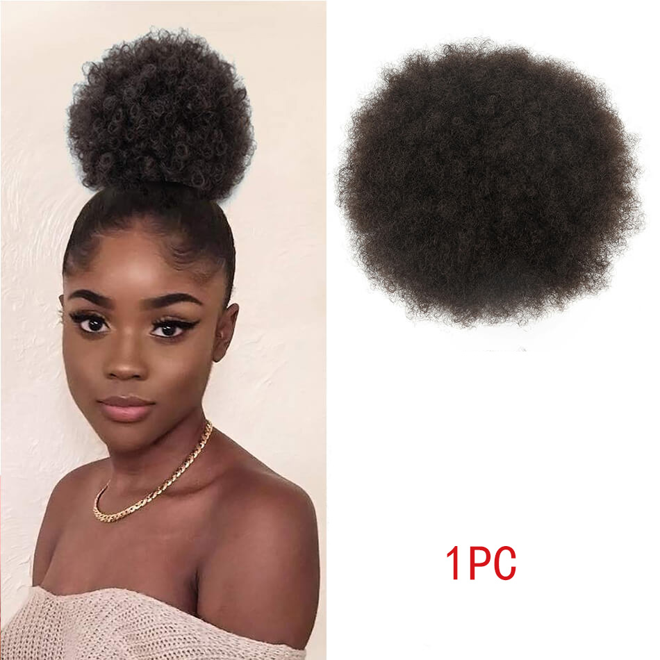 Drawstring Afro Curly Puff Ponytail - Afro Puff Coulisse Coda di cavallo