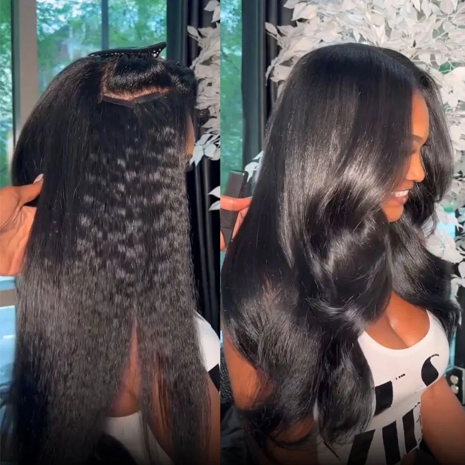 Invisible Tape In Extensions Real Hair - Nastro dritto crespo nelle estensioni dei