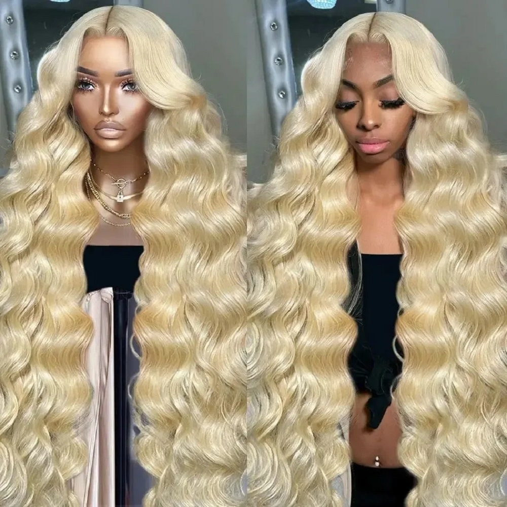 613 Blonde Body Wave Lace Front Wig - Parrucche Frontali in Pizzo HD Biondo