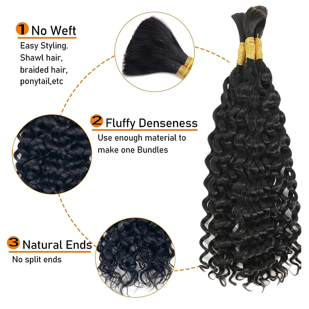 Capelli Umani Ondulati per Int - Water Wave Bulk Human Hair For Braiding recensione e prezzo