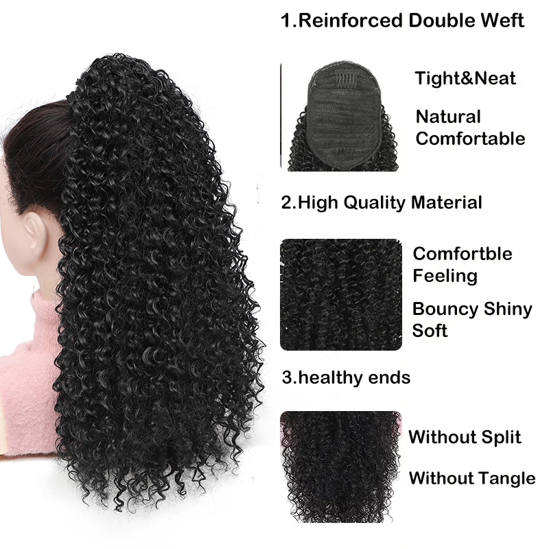Coda di cavallo lunga riccia c - Drawstring Afro Curly Puff Ponytail recensione e prezzo
