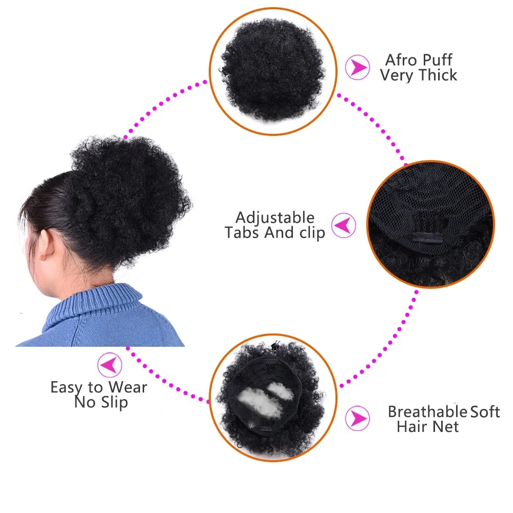Estensione coda di cavallo con - Drawstring Afro Curly Puff Ponytail recensione e prezzo