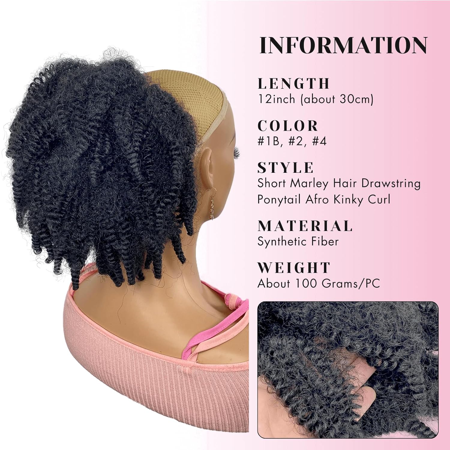 Coda di Cavallo Sintetica Afro - Drawstring Afro Curly Puff Ponytail recensione e prezzo