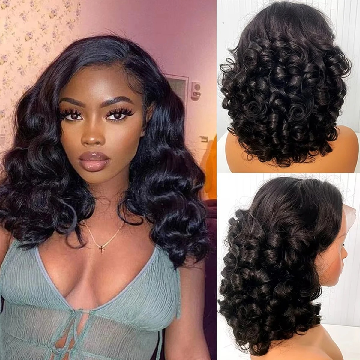 Parrucca Nera Corta Bob Ondula - Pre Parted 13X4 Lace Front Bob Wig recensione e prezzo