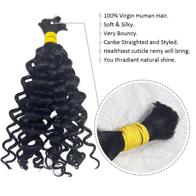 Capelli Umani Ricci a Onda d'A - Water Wave Bulk Human Hair For Braiding recensione e prezzo