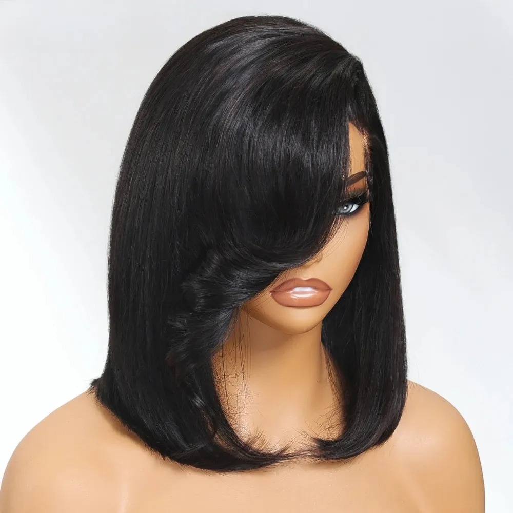 Parrucca Nera Corta Bob Liscia - Pre Parted 13X4 Lace Front Bob Wig recensione e prezzo