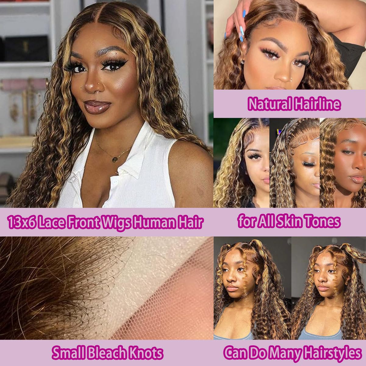 36 pollici onda profonda P4/27 - Lace Front Wigs recensione e prezzo