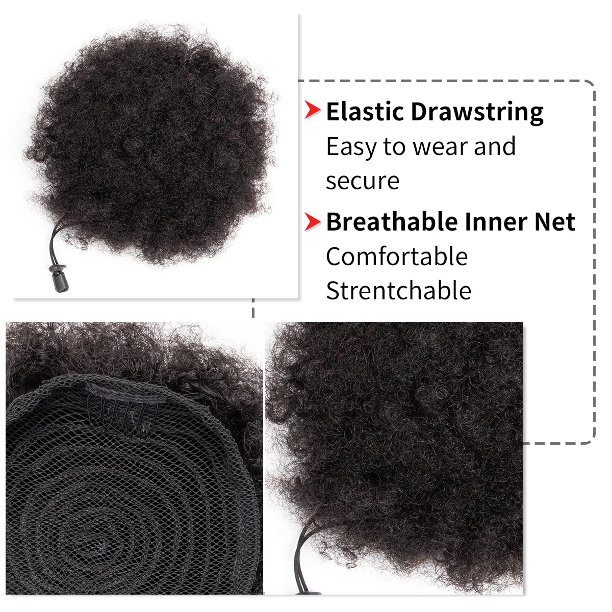 Afro crespo soffio 100% panini - Drawstring Afro Curly Puff Ponytail recensione e prezzo